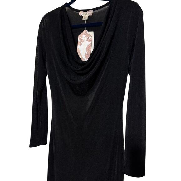 BAND OF THE FREE Annabelle Cowl Neck Midi Dress Knit Black NWT Large - Picture 5 of 9